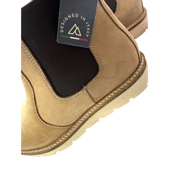 Women's Alpine Design Tan Leather Chelsea Boots With White Sole & Black Elastic - Picture 6 of 9